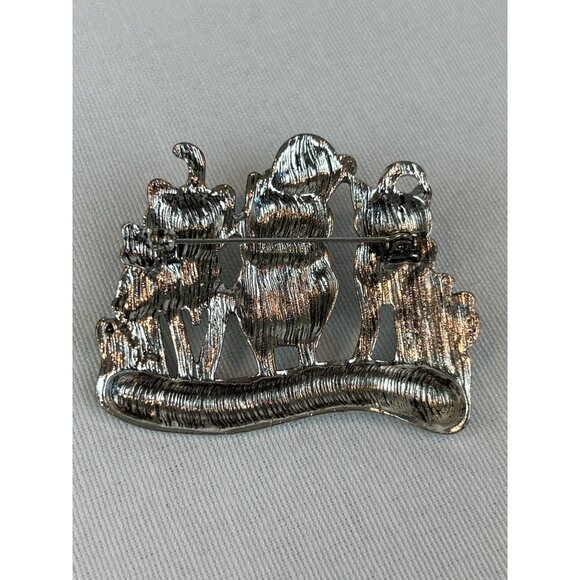 Christmas Cats Brooch "Friends Are The Greatest Gift" Sparkly Moving Bell - Picture 6 of 8